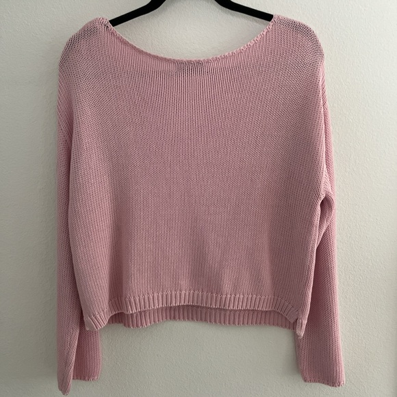 Stradivarius pink off the shoulder sweater size small - Picture 4 of 4